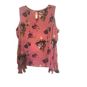 My Michelle Rose Print Cold Shoulder Blouse S